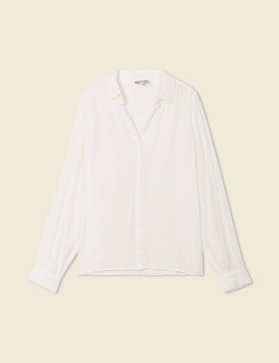 Chemise manches longues ecru femme