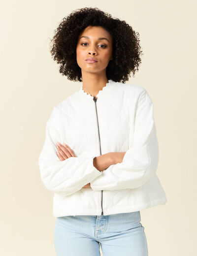 Gilet matelassé ecru femme