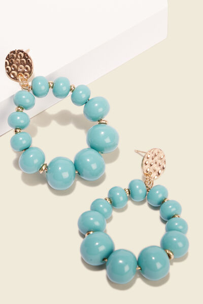 Boucles d'oreilles pendantes bleu clair femme