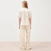 Chemise en coton manches coude creme femme