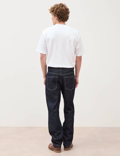 Jeans straight en coton longueur 32 denim brut rinse homme