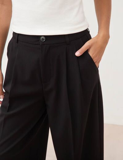 Pantalon barrel noir femme