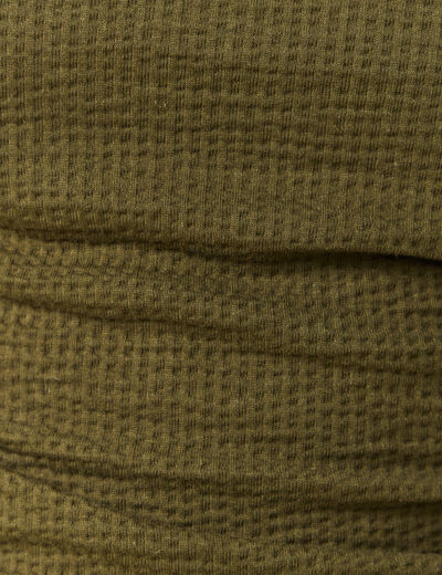 Bustier cropped côtelé vert kaki femme