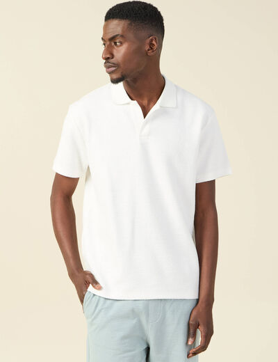 Polo manches courtes ecru homme