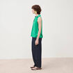 Top sans manches col tailleur vert femme