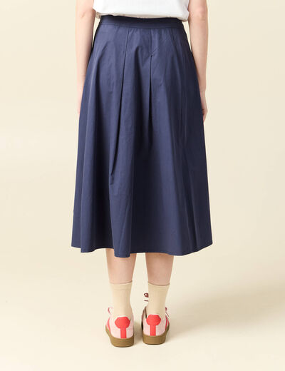 Jupe en coton bleu marine femme