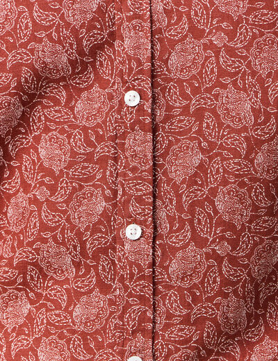 Chemise manches longues marron homme