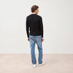 Pull col rond manches longues noir homme