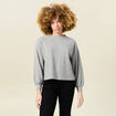 Sweat manches longues oversize gris femme