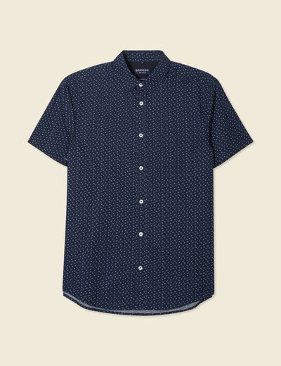 Chemise manches courtes bleu marine homme
