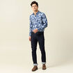 Chemise manches longues bleu homme