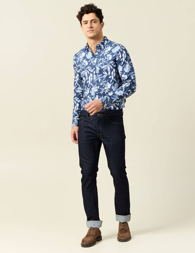 Chemise manches longues bleu homme