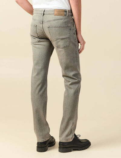 Jeans straight longueur 34 denim snow gris homme