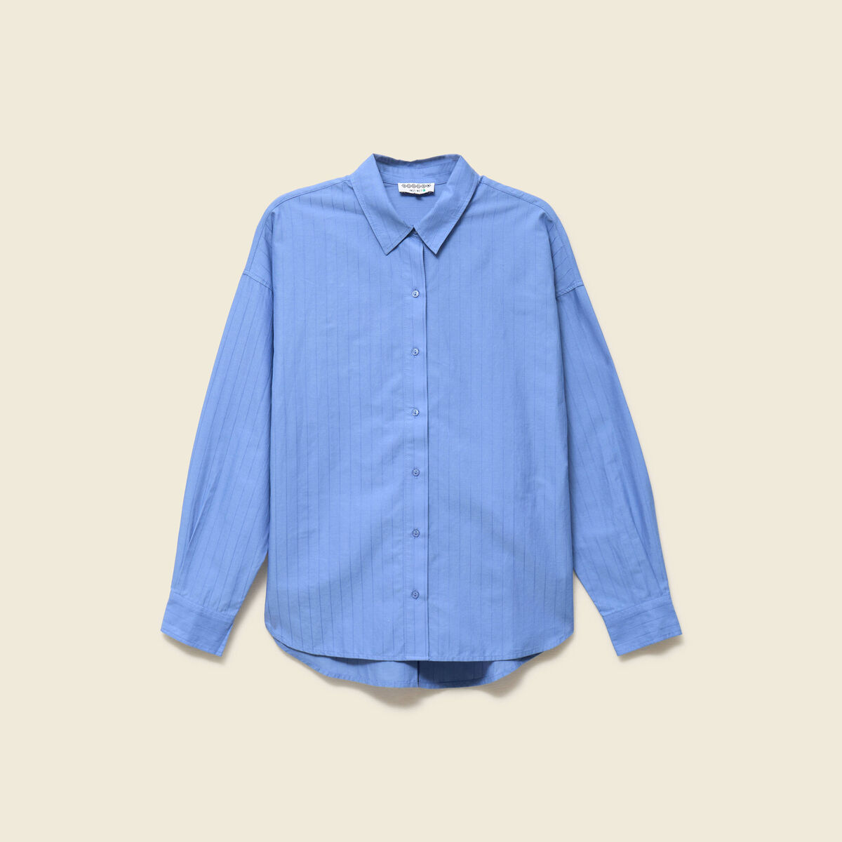 Chemise oversize en coton bleu ciel femme