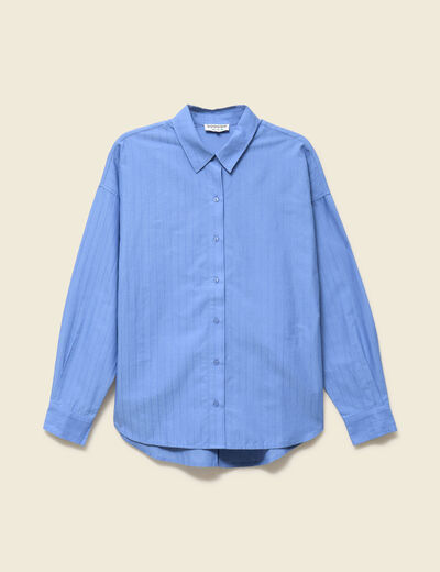 Chemise oversize en coton bleu ciel femme
