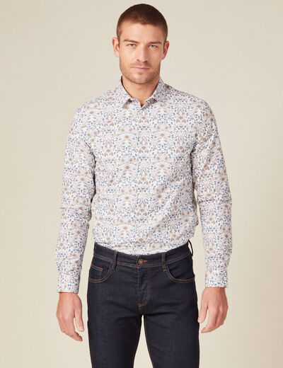 Chemise à manches longues blanc homme