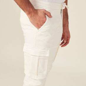 Pantalon battle bas resserré ecru homme