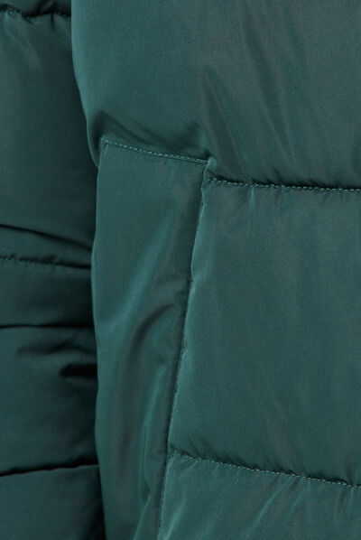 Doudoune droite zippée vert foncé homme