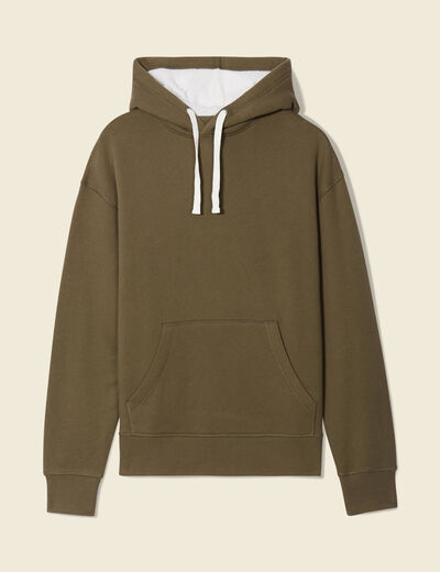 Sweat à capuche doublé taupe homme