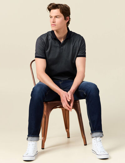 Polo manches courtes bleu marine homme