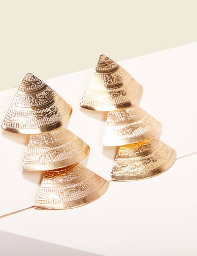 Boucles d'oreilles pendantes couleur or femme
