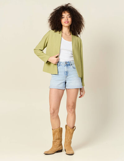 Veste esprit blazer fluide vert olive femme