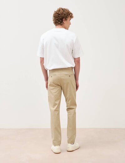 Pantalon chino slim beige homme