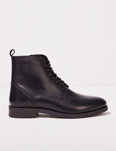 Bottines plates zippées noir homme