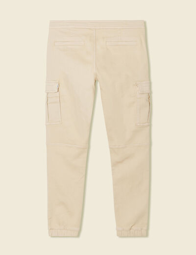 Pantalon battle bas resserr&eacute; beige homme