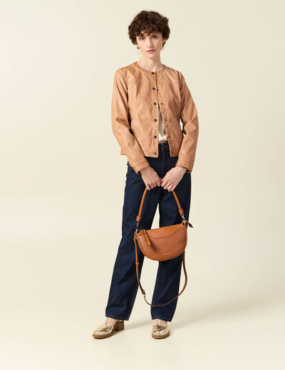 Blouse manches longues satin creme femme