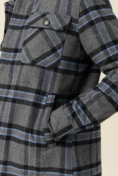 Veste surchemise droite bleu gris homme