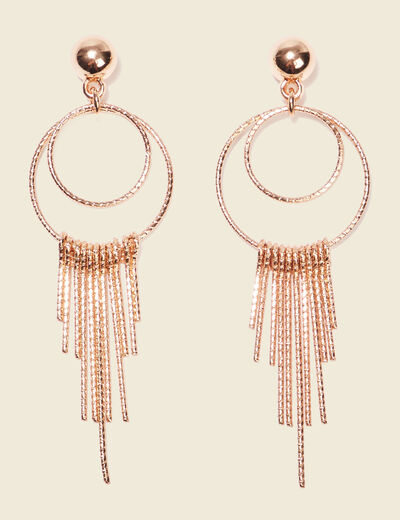 Boucles d'oreilles pendantes couleur or femme