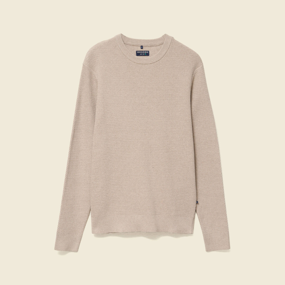Pull droit manches longues sable homme