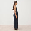 Combinaison salopette fines bretelles bleu marine femme
