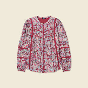 Blouse manches longues bordeaux femme