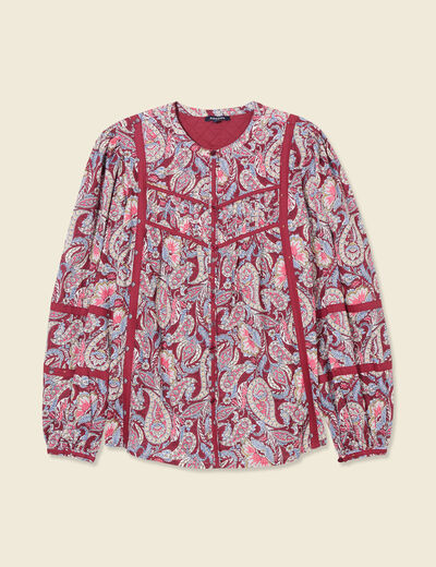 Blouse manches longues bordeaux femme