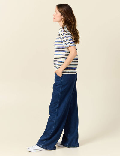 Polo manches courtes ecru femme