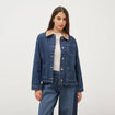 Veste en jeans manches longues denim brut clean femme