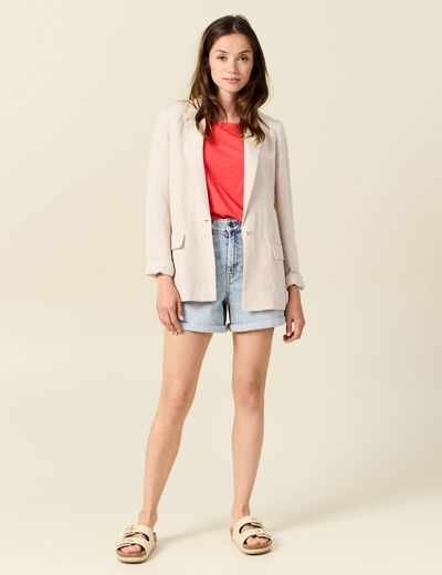 Débardeur sans manches rouge corail femme