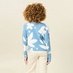 Gilet manches longues col en V bleu gris femme