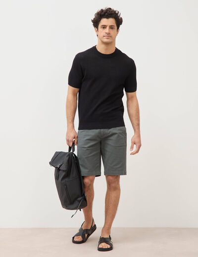 T-shirt en coton manches courtes noir homme