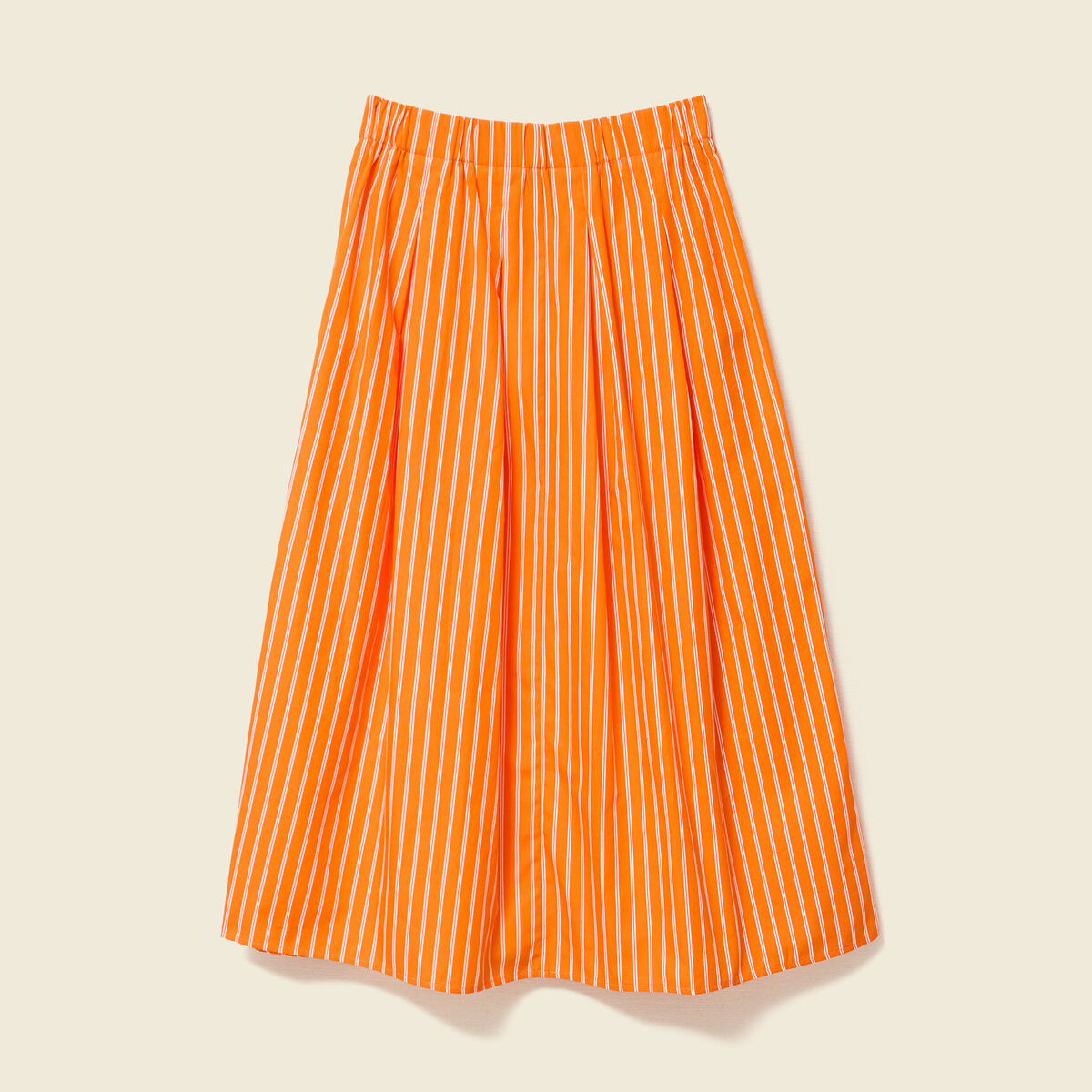 Jupe taille haute en coton orange femme