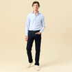 Chemise cintr&eacute;e manches longues bleu ciel homme