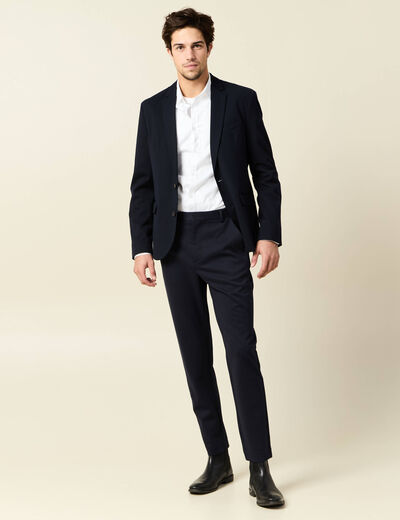 Pantalon chino slim bleu marine homme