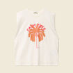 T-shirt sans manches ivoire femme