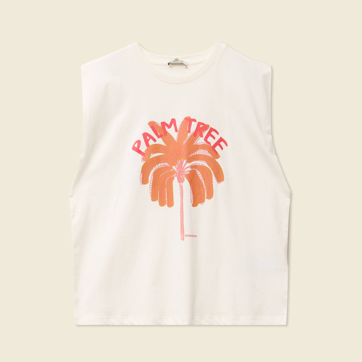 T-shirt sans manches ivoire femme