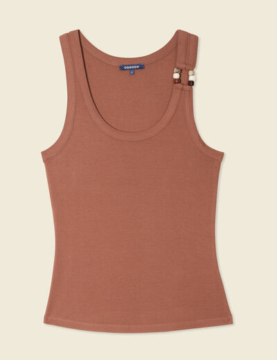Débardeur sans manches marron foncé femme