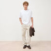 Jeans large longueur 32 en coton denim beige homme