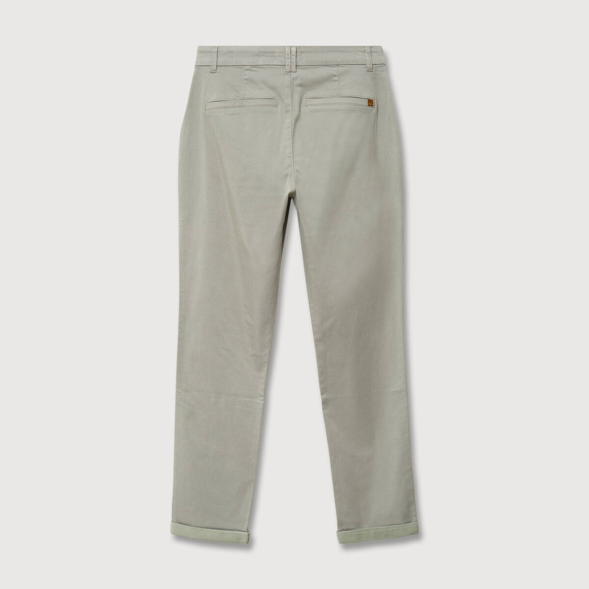 Chino cigarette 7/8&egrave;me taille haute vert kaki femme