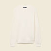 Pull col rond manches longues en coton ecru homme